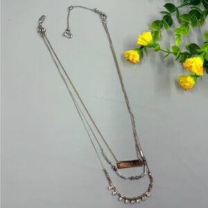 Kenneth Cole Multi-Layer and Customizable Silver and Gold-Tone Pendant Necklace